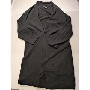 Neiman Marcus Women's 2X 100% Cashmere Black Open Front Long Cardigan Sweater